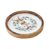 Bunny Hop Wooden Plate Natural w/ Bunny & Wreath