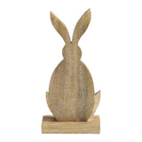 Bunny Hop Wooden Half Egg w/ Grey Bunny Silhouette 13"