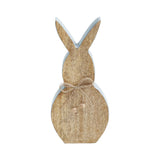 Spring In Bloom Wooden Enamel Edge Bunny w/ Natural Beads 10.75"