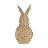 Spring In Bloom Wooden Enamel Edge Bunny w/ Natural Beads 10.75"