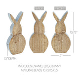 Spring In Bloom Wooden Enamel Edge Bunny w/ Natural Beads 10.75"