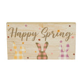 Bunny Hop Happy Spring 3 Bunnies Wall Sign w/ Twine