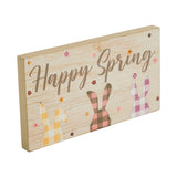 Bunny Hop Happy Spring 3 Bunnies Wall Sign w/ Twine