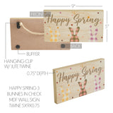 Bunny Hop Happy Spring 3 Bunnies Wall Sign w/ Twine