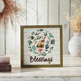 Bunny Hop Blessings Bunny & Wreath Wall Sign