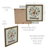 Bunny Hop Blessings Bunny & Wreath Wall Sign