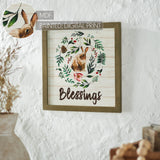 Bunny Hop Blessings Bunny & Wreath Wall Sign