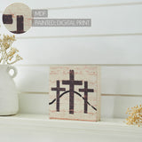 Celebrate Grace 3 Crosses Block Sign