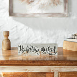 Celebrate Grace Psalm 23:3 He Restores My Soul Wall Sign