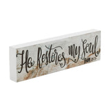 Celebrate Grace Psalm 23:3 He Restores My Soul Wall Sign