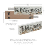 Celebrate Grace Psalm 23:3 He Restores My Soul Wall Sign