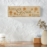 Spring In Bloom Love Grows Here w/ Daisies Wall Sign