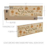 Spring In Bloom Love Grows Here w/ Daisies Wall Sign