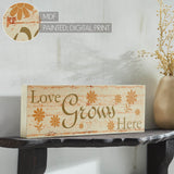 Spring In Bloom Love Grows Here w/ Daisies Wall Sign