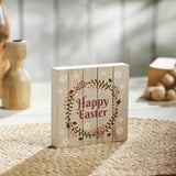 Spring In Bloom Happy Easter w/ Wreath Shiplap Block Sign