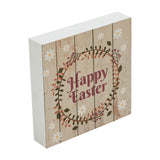 Spring In Bloom Happy Easter w/ Wreath Shiplap Block Sign