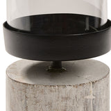 Distressed White Log Votive Candle Holders
