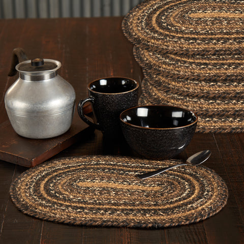 Chestnut Braided Oval Placemats - Set of 6