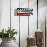 AMERICA Free and Brave White Stars Sign-Lange General Store