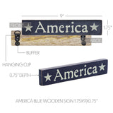 America Blue Wooden Sign-Lange General Store