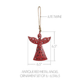 Antique Red Metal Angel Ornament Set of 6-Lange General Store