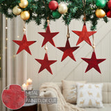 Antique Red Metal Star Ornament Set of 6-Lange General Store