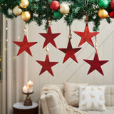 Antique Red Metal Star Ornament Set of 6-Lange General Store