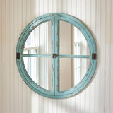 Aqua Blue Sea Window Mirror