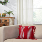 Arendal Red Stripe Fringed Pillow-Lange General Store