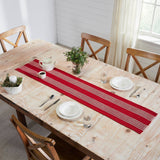 Arendal Red Stripe Fringed Table Runner-Lange General Store