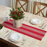 Arrie Red Stripe Fringed Table Runner-Lange General Store