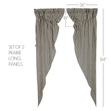 Ashlynn Ticking Stripe Long Prairie Curtains-Lange General Store