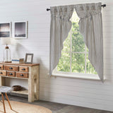 Ashlynn Ticking Stripe Short Prairie Curtains-Lange General Store