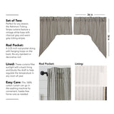 Ashlynn Ticking Stripe Swag Curtains-Lange General Store