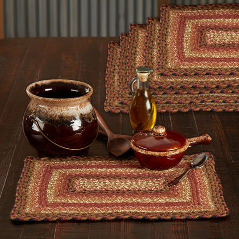 Autumn Blaze Braided Rectangle Placemat - Set of 6