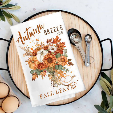 Autumn Breeze Fall Leaves Flour Sack Towel-Lange General Store