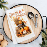 Autumn Fields Pumpkin Harvest Flour Sack Towel-Lange General Store