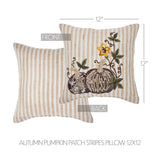 Autumn Pumpkin Patch Stripes Pillow-Lange General Store