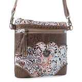 Azure Artistry Leather Shoulder Bag