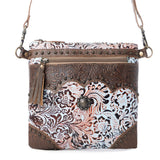 Azure Artistry Leather Shoulder Bag