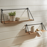 Square lifestyle image of the Bar Loop Shelf Set with refreshed decorative accents