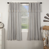 Barn Gray & White TIcking Short Panel Curtains-Lange General Store