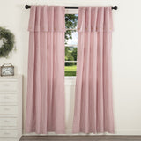 Barn Red & White Ticking Panel Curtains-Lange General Store