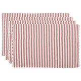 Barn Red & White Ticking Placemat Set of 4-Lange General Store