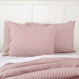 Barn Red & White Ticking Sham-Lange General Store
