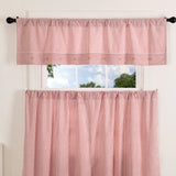 Barn Red & White Ticking Valance-Lange General Store