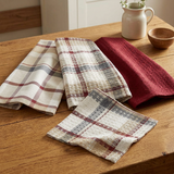 Barnwood Dish Towel and Cloth Set arranged on a wood table