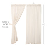 Baxter Burlap Antique White Short Panel Curtains-Lange General Store