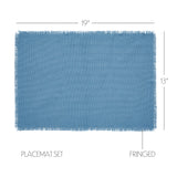 Baxter Burlap Blue Placemats Set of 6-Lange General Store