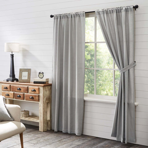 Burlap Dove Grey Panel Curtains-Lange General Store